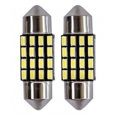 FOCO LUZ INTERIOR Luz Clara con 16 Hiperleds (3014) CANBUS 12-24v 31 mm (2 pzas)