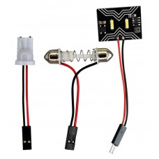 FOCO LUZ INTERIOR Luz Clara 2 SMD C/Adaptadores S/Polaridad 2.8 cm. x 2.2 cm. 12-24v 