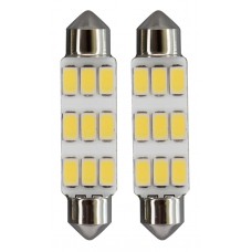 FOCO LUZ INTERIOR Luz Clara 9 Hiperleds (5730) CANBUS 12v 44mm (2 pzas)