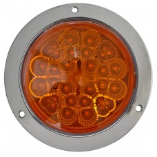 PLAFON REDONDO Bisel Cromado (Luz Led Alta-Baja-Estrobo) 12-24v con 32 Leds 10.2 cm AMBAR PLAFON REDONDO Bisel Cromado (Luz Led Alta-Baja-Estrobo) 12-24v con 32 Leds 10.2 cm AMBAR