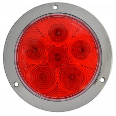 PLAFON REDONDO Bisel Cromado (Luz Led Fija-Estrobo) 12-24v con 6 Leds 10.2 cm (DOT) ROJO PLAFON REDONDO Bisel Cromado (Luz Led Fija-Estrobo) 12-24v con 6 Leds 10.2 cm (DOT) ROJO