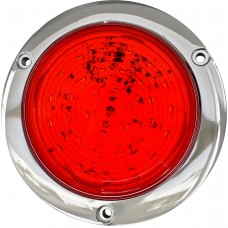 PLAFON REDONDO PLANO Bisel Cromado (Luz Led Alta-Baja-Estrobo) 12-24v con 48 Leds 10.8 cm (DOT) ROJO PLAFON REDONDO PLANO Bisel Cromado (Luz Led Alta-Baja-Estrobo) 12-24v con 48 Leds 10.8 cm (DOT) ROJO