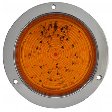 PLAFON REDONDO PLANO Bisel Cromado (Luz Led Alta-Baja-Estrobo) 12-24v con 48 Leds 10.8 cm (DOT) AMBAR PLAFON REDONDO PLANO Bisel Cromado (Luz Led Alta-Baja-Estrobo) 12-24v con 48 Leds 10.8 cm (DOT) AMBAR