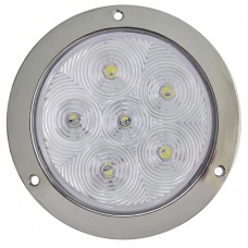 PLAFON REDONDO Bisel Cromado (Luz Led Fija-Estrobo) 12-24v con 6 Leds 10.2 cm (DOT) BLANCO PLAFON REDONDO Bisel Cromado (Luz Led Fija-Estrobo) 12-24v con 6 Leds 10.2 cm (DOT) BLANCO
