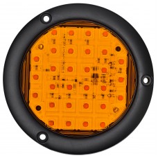 PLAFON REDONDO PLANO Bisel Negro (Luz Led Alta-Baja-Estrobo) 12-24v con 30 Leds 10.8 cm AMBAR PLAFON REDONDO PLANO Bisel Negro (Luz Led Alta-Baja-Estrobo) 12-24v con 30 Leds 10.8 cm AMBAR