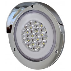PLAFON REDONDO Bisel Cromado con Visera Ojo de Angel Tipo Gel (Alta-Baja) (Luz Led Alta-Estrobo) 12-24v con 14 Leds 10.2 cm BLANCO PLAFON REDONDO Bisel Cromado con Visera Ojo de Angel Tipo Gel (Alta-Baja) (Luz Led Alta-Estrobo) 12-24v con 14 Leds 10.2 cm BLANCO