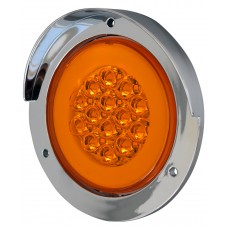 PLAFON REDONDO Bisel Cromado con Visera Ojo de Angel Tipo Gel (Alta-Baja) (Luz Led Alta-Estrobo) 12-24v con 14 Leds 10.2 cm AMBAR PLAFON REDONDO Bisel Cromado con Visera Ojo de Angel Tipo Gel (Alta-Baja) (Luz Led Alta-Estrobo) 12-24v con 14 Leds 10.2 cm AMBAR