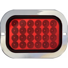 PLAFON RECTANGULAR Bisel Cromado (Luz Led Alta-Baja-Estrobo) 12-24v con 24 Leds 7.6 x 12.7 cm ROJO PLAFON RECTANGULAR Bisel Cromado (Luz Led Alta-Baja-Estrobo) 12-24v con 24 Leds 7.6 x 12.7 cm ROJO