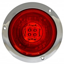 PLAFON REDONDO Bisel Cromado (Luz Alta-Baja-Estrobo) 12/24v con 4 Leds ROJO (DOT) PLAFON REDONDO Bisel Cromado (Luz Alta-Baja-Estrobo) 12/24v con 4 Leds ROJO (DOT)