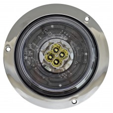 PLAFON REDONDO Bisel Cromado (Luz Alta-Baja-Estrobo) 12/24v con 4 Leds BLANCO (DOT) PLAFON REDONDO Bisel Cromado (Luz Alta-Baja-Estrobo) 12/24v con 4 Leds BLANCO (DOT)