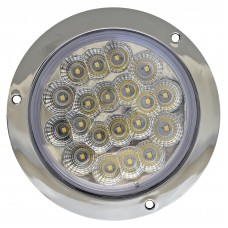 PLAFON REDONDO POSTERIOR Bisel Cromado 12/24v con 20 Leds BLANCO
