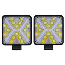 FARO CUADRADO Luz Led Fija con Arillo (Luz Fija y Estrobo Tipo X) 12-24v 10.5 x 2 cm (2 pzas) AZUL FARO CUADRADO Luz Led Fija con Arillo (Luz Fija y Estrobo Tipo X) 12-24v 10.5 x 2 cm (2 pzas) AZUL