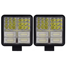 FARO CUADRADO Luz Led Alta Intensidad (Luz-Fija-Estrobo) 17 watts 12-24v (2 pzas) BLANCO con DRL BLANCO FARO CUADRADO Luz Led Alta Intensidad (Luz-Fija-Estrobo) 17 watts 12-24v (2 pzas) BLANCO con DRL BLANCO