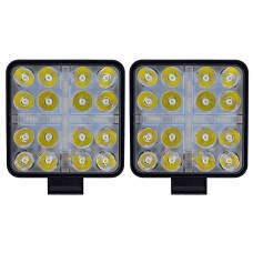 FARO CUADRADO Luz Led Fija con Arillo (Luz Fija y Estrobo Tipo +) 12-24v 10.5 x 2 cm (2 pzas) BLANCO FARO CUADRADO Luz Led Fija con Arillo (Luz Fija y Estrobo Tipo +) 12-24v 10.5 x 2 cm (2 pzas) BLANCO