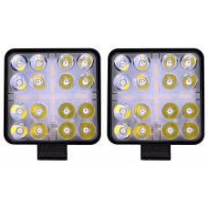 FARO CUADRADO Luz Led Fija con Arillo (Luz Fija y Estrobo Tipo +) 12-24v 10.5 x 2 cm (2 pzas) AMARILLO FARO CUADRADO Luz Led Fija con Arillo (Luz Fija y Estrobo Tipo +) 12-24v 10.5 x 2 cm (2 pzas) AMARILLO