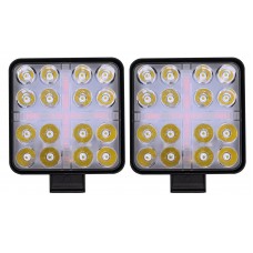 FARO CUADRADO Luz Led Fija con Arillo (Luz Fija y Estrobo Tipo +) 12-24v 10.5 x 2 cm (2 pzas) ROJO FARO CUADRADO Luz Led Fija con Arillo (Luz Fija y Estrobo Tipo +) 12-24v 10.5 x 2 cm (2 pzas) ROJO