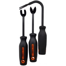 EXTRACTORES DE GRAPAS METALICOS con mango de Nylon Jgo. de 3 pzas