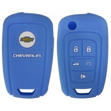 FUNDA DE SILICON PARA CONTROL CHEVROLET Camaro 5 botones con logo color Azul