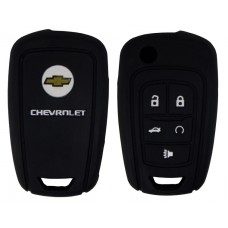 FUNDA DE SILICON PARA CONTROL CHEVROLET Camaro 5 botones con logo color Negro