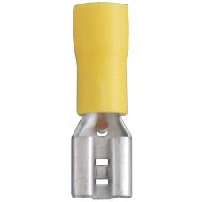 TERMINAL PARA CABLE AISLADA DE ENCHUFE Hembra 6.3 mm. Amarilla (50 pzas)