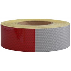 CINTA REFLEJANTE BARRICADA BICOLOR (Blanco -Rojo) Norma DOT Ancho 2