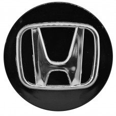 CENTRO DE RIN HONDA Plastico 69 mm. (Jgo. 4 pzas) NEGRO-CROMO