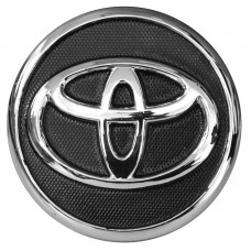 CENTRO DE RIN TOYOTA Yaris-Corolla Plastico  56 mm. (Jgo. 4 pzas) NEGRO-CROMO