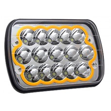 FARO UNIDAD CUADRADA Ojo de Angel Tipo Gel (Fija-Estrobo) (Luz Led Fija-Alta-Baja) 3w 12v con 15 Hiper Leds BLANCO 5