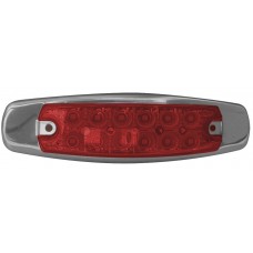 PLAFON RECTANGULAR Acero Inoxidable (Luz Led Fija-Estrobo) 12-24v 12 Leds ROJO 1