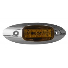 PLAFON OVALADO Bisel Cromado 12 leds ESTROBO AMBAR