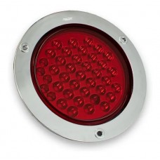 PLAFON REDONDO Para camion con 52 leds 4 FUNCIONES CROMADO / ROJO