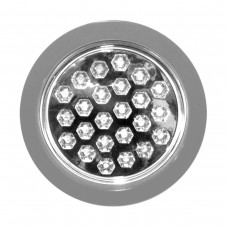 PLAFON REDONDO Para camion 24 leds CROMADO /BLANCO con Estrobo