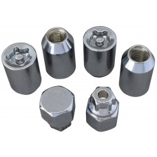 TUERCA CROMADA PARA RIN UNIVERSAL DE SEGURIDAD 12 X 1.25 mm. Incluye 4 pzas. y 2 Llave