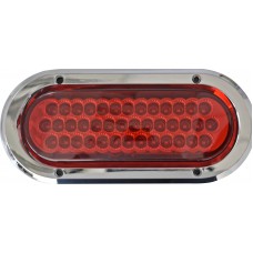 PLAFON OVALADO Bisel Cromado (Luz Led Alta-Baja-Estrobo) 12v con 40 Leds 3