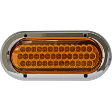 PLAFON OVALADO Bisel Cromado (Luz Led Alta-Baja-Estrobo) 12v con 40 Leds 3