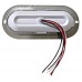 PLAFON OVALADO Bisel Cromado (Luz Led Gel Turbine Alta Baja-Estrobo) con 6 Leds 12/24v 8.9 X 19 cm ROJO (DOT)