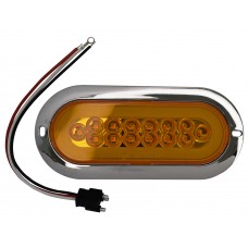 PLAFON OVALADO Bisel Cromado (Luz Led Gel Baja-Alta) (con Conector 3 Vias) con 14 Leds 12/24V 3