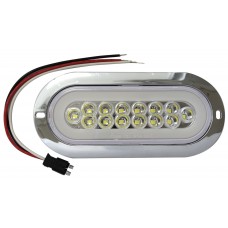 PLAFON OVALADO Bisel Cromado (Luz Led Gel Baja-Alta) (con Conector 3 Vias) con 14 Leds 12/24V 3