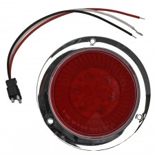 PLAFON REDONDO Bisel Cromado ((Luz Led Gel Turbine Alta Baja-Fija-Estrobo) (con Conector 3 Vias) con 6 Leds 12/24V 4