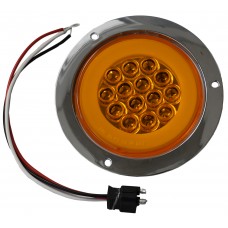 PLAFON REDONDO Bisel Cromado (Luz Gel Fija-Luz LedFija) (con Conector 3 Vias) con 14 Leds 12/24V 4