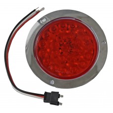 PLAFON REDONDO Bisel Cromado ((Luz Led Alta-Baja) (con Conector 3 Vias) con 24 Leds 12/24V 4