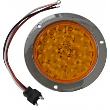 PLAFON REDONDO Bisel Cromado ((Luz Led Alta-Baja) (con Conector 3 Vias) con 24 Leds 12/24V 4