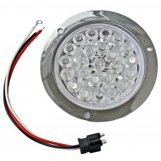 PLAFON REDONDO Bisel Cromado ((Luz Led Alta-Baja) (con Conector 3 Vias) con 24 Leds 12/24V 4