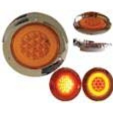 PLAFON REDONDO Bisel Cromado con Visera Ojo de Angel Tipo Gel (Alta-Baja) (Luz Led Alta-Estrobo) 12-24V con 14 Leds 4