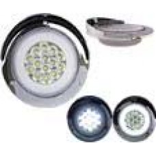 PLAFON REDONDO Bisel Cromado con Visera Ojo de Angel Tipo Gel (Alta-Baja) (Luz Led Alta-Estrobo) 12-24V con 14 Leds 4