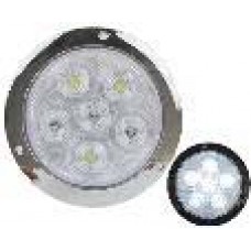 PLAFON REDONDO Bisel Cromado (Luz Led Fija-Estrobo) 12-24V con 6 Leds 4