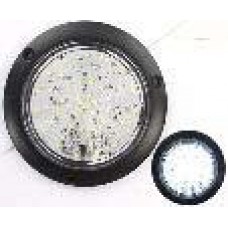 PLAFON REDONDO PLANO Bisel Negro (Luz Led Alta-Baja-Estrobo) 12-24v con 48 Leds 4