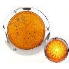 PLAFON REDONDO PLANO Bisel Cromado (Luz Led Alta-Baja-Estrobo) 12-24v con 48 Leds 4