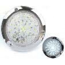 PLAFON REDONDO PLANO Bisel Cromado (Luz Led Alta-Baja-Estrobo) 12-24v con 48 Leds 4