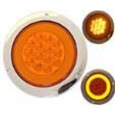 PLAFON REDONDO Bisel Cromado Ojo de Angel Tipo Gel (Alta-Baja) (Luz Led Alta-Estrobo) 12-24v con 14 Leds 4